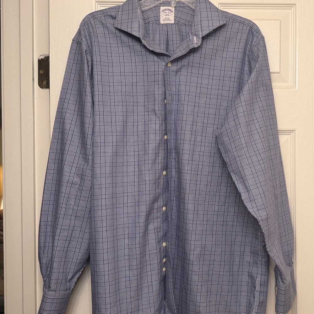 Brooks Brothers Men's Blue Plaid Button Down Shirt